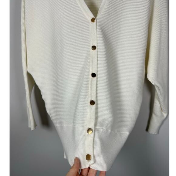 TRUTH BY REPUBLIC Cream Button Down V-Neck Cardigan Sweater Women's XS - Picture 4 of 7